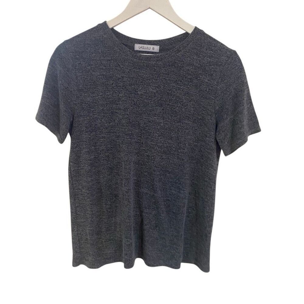 Laslulu short sleeve gray small blouse